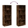 Estantería madera de ingeniería roble ahumado 57x28,5x141 cm de , Librerías y estanterías - Ref: Foro24-848000, Precio: 71,77...