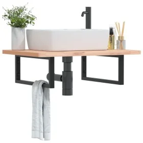 Soportes estante de lavabo 2 uds rectangular acero negro by , Supports and crossbars - Ref: Foro24-4007273, Price: 37,36 €, D...