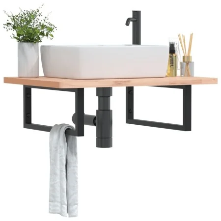 Soportes estante de lavabo 2 uds rectangular acero negro by , Supports and crossbars - Ref: Foro24-4007273, Price: 37,36 €, D...