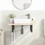 Soportes estante de lavabo 2 uds rectangular acero negro by , Supports and crossbars - Ref: Foro24-4007273, Price: 37,36 €, D...