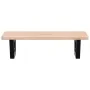 Estante de lavabo de pared de acero y madera maciza de roble de , Tocadores de baño - Ref: Foro24-3302335, Precio: 67,72 €, D...