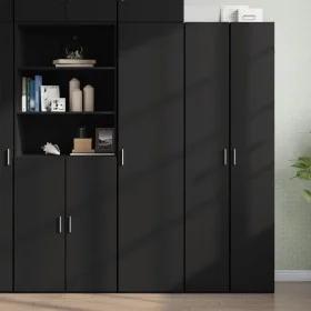 Aparador de madera de ingeniería negro 45x42,5x185 cm von , Sideboards - Ref: Foro24-3281407, Preis: 185,12 €, Rabatt: %
