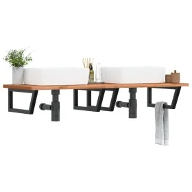 Estante de lavabo de pared de acero y madera maciza de haya by , bathroom vanities - Ref: Foro24-3302459, Price: 189,55 €, Di...