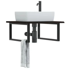Estante de lavabo de pared de acero y madera maciza de roble by , bathroom vanities - Ref: Foro24-3302653, Price: 76,42 €, Di...