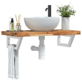 Estante de lavabo de pared acero y madera maciza de acacia by , bathroom vanities - Ref: Foro24-3302742, Price: 92,72 €, Disc...