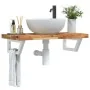 Estante de lavabo de pared acero y madera maciza de acacia by , bathroom vanities - Ref: Foro24-3302742, Price: 92,72 €, Disc...
