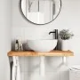 Estante de lavabo de pared acero y madera maciza de acacia by , bathroom vanities - Ref: Foro24-3302742, Price: 92,72 €, Disc...