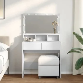 Tocador con luces LED blanco 80x41x134,5 cm de , Tocadores para dormitorios - Ref: Foro24-848185, Precio: 167,57 €, Descuento: %