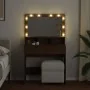 Tocador con luces LED marrón roble 80x41x134,5 cm de , Tocadores para dormitorios - Ref: Foro24-848191, Precio: 140,15 €, Des...
