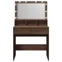 Tocador con luces LED marrón roble 80x41x134,5 cm de , Tocadores para dormitorios - Ref: Foro24-848191, Precio: 140,15 €, Des...