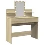 Tocador con LED color roble Sonoma 100x40x130 cm de , Tocadores para dormitorios - Ref: Foro24-848201, Precio: 150,75 €, Desc...