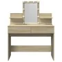 Tocador con LED color roble Sonoma 100x40x130 cm de , Tocadores para dormitorios - Ref: Foro24-848201, Precio: 150,75 €, Desc...