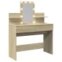 Tocador con LED color roble Sonoma 100x40x130 cm de , Tocadores para dormitorios - Ref: Foro24-848201, Precio: 150,75 €, Desc...