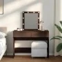 Tocador con LED marrón roble 100x40x130 cm de , Tocadores para dormitorios - Ref: Foro24-848198, Precio: 139,48 €, Descuento: %