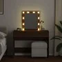 Tocador con LED marrón roble 100x40x130 cm de , Tocadores para dormitorios - Ref: Foro24-848198, Precio: 139,48 €, Descuento: %