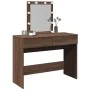 Tocador con LED marrón roble 100x40x130 cm de , Tocadores para dormitorios - Ref: Foro24-848198, Precio: 139,48 €, Descuento: %