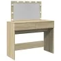 Tocador con luces LED color roble Sonoma 100x40x120 cm de , Tocadores para dormitorios - Ref: Foro24-848208, Precio: 145,36 €...