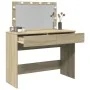 Tocador con luces LED color roble Sonoma 100x40x120 cm de , Tocadores para dormitorios - Ref: Foro24-848208, Precio: 145,36 €...