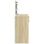 Tocador con luces LED color roble Sonoma 100x40x120 cm de , Tocadores para dormitorios - Ref: Foro24-848208, Precio: 145,36 €...