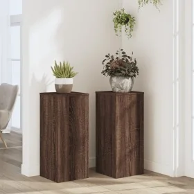 Soportes de plantas 2 uds madera marrón roble 30x30x70 cm by , Pot stands - Ref: Foro24-852930, Price: 78,67 €, Discount: %