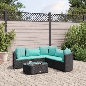 Set de sofás de jardín 6 piezas y cojines ratán sintético negro de , Conjuntos de jardín - Ref: Foro24-3308396, Precio: 441,7...