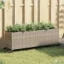 Jardinera con ruedas y 3 maceteros ratán PE gris 107x32x38 cm de , Maceteros y jardineras - Ref: Foro24-366421, Precio: 70,99...
