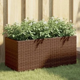 Jardinera con 2 maceteros ratán sintético marrón 72x30x32 cm de , Maceteros y jardineras - Ref: Foro24-366423, Precio: 46,60 ...