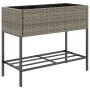 Jardinera con estante ratán sintético gris by , Pots and planters - Ref: Foro24-366386, Price: 82,70 €, Discount: %