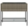 Jardinera con estante ratán sintético gris by , Pots and planters - Ref: Foro24-366386, Price: 82,70 €, Discount: %