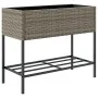 Jardinera con estante ratán sintético gris by , Pots and planters - Ref: Foro24-366386, Price: 82,70 €, Discount: %