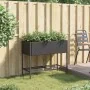 Jardinera con estante ratán sintético negro by , Pots and planters - Ref: Foro24-366384, Price: 81,06 €, Discount: %