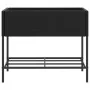 Jardinera con estante ratán sintético negro by , Pots and planters - Ref: Foro24-366384, Price: 81,06 €, Discount: %