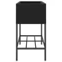 Jardinera con estante ratán sintético negro by , Pots and planters - Ref: Foro24-366384, Price: 81,06 €, Discount: %