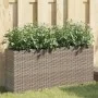Jardinera con 2 maceteros de ratán sintético gris 90x20x40 cm de , Maceteros y jardineras - Ref: Foro24-366409, Precio: 61,59...
