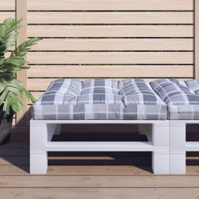 Cojín para sofá de palets de tela a cuadros gris 80x80x12 cm von , Kissen für Stühle und Sofas - Ref: Foro24-360505, Preis: 2...