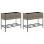 Jardineras con estante 2 uds ratán sintético gris 90x40x75 cm by , Pots and planters - Ref: Foro24-3210509, Price: 154,65 €, ...
