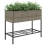 Jardineras con estante 2 uds ratán sintético gris 90x40x75 cm by , Pots and planters - Ref: Foro24-3210509, Price: 154,65 €, ...