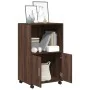 Armario con ruedas madera ingeniería marrón roble 55x40x91 cm de , Aparadores - Ref: Foro24-853188, Precio: 68,14 €, Descuent...