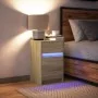 Mesita de noche con luces LED madera de ingeniería roble Sonoma de , Mesitas de noche - Ref: Foro24-852014, Precio: 66,17 €, ...
