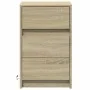 Mesita de noche con luces LED madera de ingeniería roble Sonoma de , Mesitas de noche - Ref: Foro24-852014, Precio: 66,17 €, ...