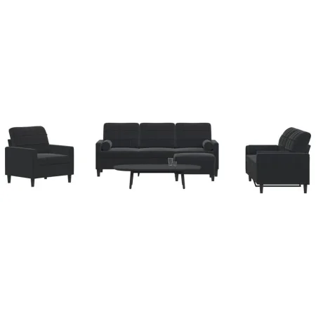 Juego de sofás con cojines 4 piezas terciopelo negro by , Sofas - Ref: Foro24-3278386, Price: 738,72 €, Discount: %
