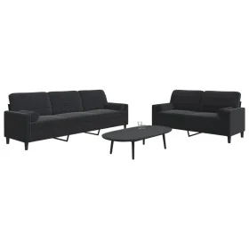 Juego de sofás con cojines 2 piezas terciopelo negro de , Sofás - Ref: Foro24-3278496, Precio: 524,47 €, Descuento: %