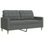 Juego de sofás 3 pzas con reposapiés y cojines tela gris claro by , Sofas - Ref: Foro24-3278344, Price: 545,33 €, Discount: %