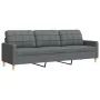 Juego de sofás 3 pzas con reposapiés y cojines tela gris claro by , Sofas - Ref: Foro24-3278344, Price: 545,33 €, Discount: %