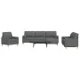 Juego de sofás 4 pzas con reposapiés y cojines tela gris oscuro by , Sofas - Ref: Foro24-3278312, Price: 676,63 €, Discount: %