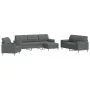 Juego de sofás 4 pzas con reposapiés y cojines tela gris oscuro by , Sofas - Ref: Foro24-3278312, Price: 676,63 €, Discount: %