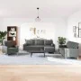 Juego de sofás 4 pzas con reposapiés y cojines tela gris oscuro by , Sofas - Ref: Foro24-3278312, Price: 676,63 €, Discount: %