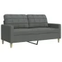 Juego de sofás 4 pzas con reposapiés y cojines tela gris oscuro by , Sofas - Ref: Foro24-3278312, Price: 676,63 €, Discount: %