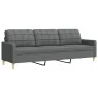 Juego de sofás 4 pzas con reposapiés y cojines tela gris oscuro by , Sofas - Ref: Foro24-3278312, Price: 676,63 €, Discount: %