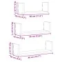 Estante de pared 3 unidades madera de ingeniería roble marrón by , Shelves and shelves - Ref: Foro24-853314, Price: 19,98 €, ...